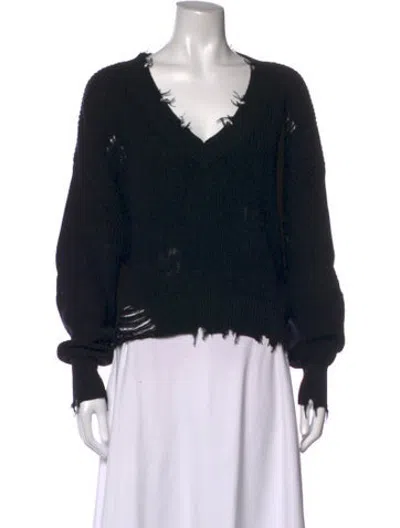 Pre-owned Ser.o.ya V-neck Sweater In Black