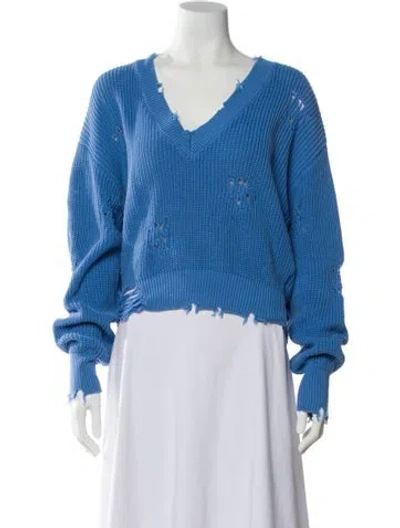 Pre-owned Ser.o.ya V-neck Sweater In Blue