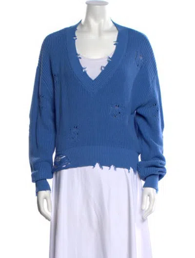 Pre-owned Ser.o.ya V-neck Sweater In Blue