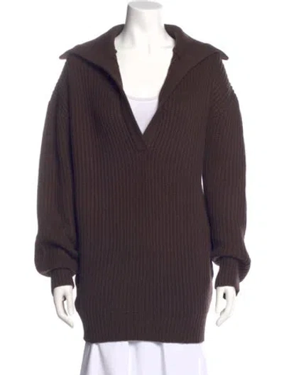 Pre-owned Ser.o.ya V-neck Sweater In Brown