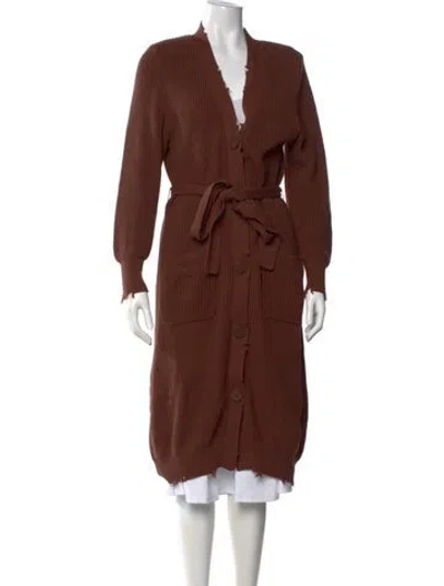 Pre-owned Ser.o.ya V-neck Sweater In Brown