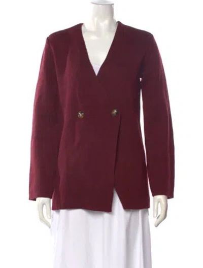 Pre-owned Ser.o.ya V-neck Sweater In Burgundy