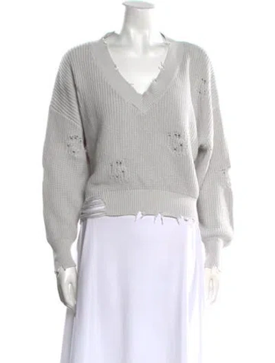 Pre-owned Ser.o.ya V-neck Sweater In Gray