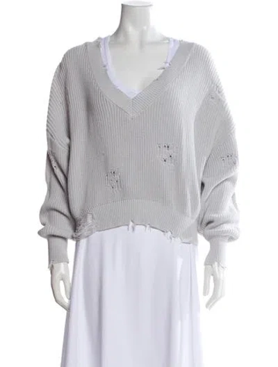 Pre-owned Ser.o.ya V-neck Sweater In Gray