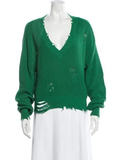 Pre-owned Ser.o.ya V-neck Sweater In Green