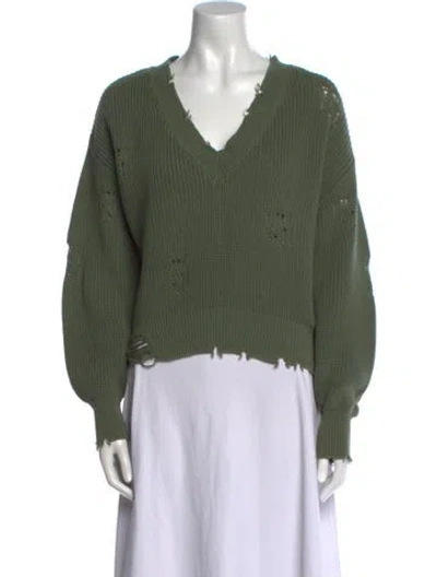 Pre-owned Ser.o.ya V-neck Sweater In Green