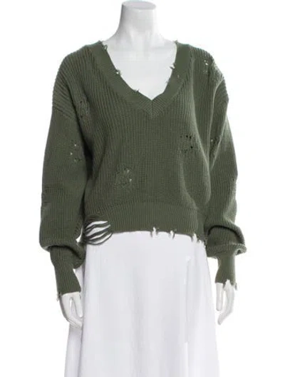 Pre-owned Ser.o.ya V-neck Sweater In Green
