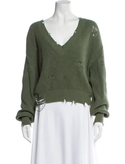 Pre-owned Ser.o.ya V-neck Sweater In Green