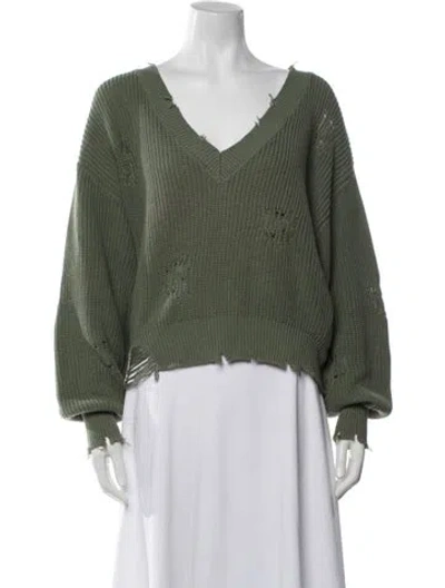 Pre-owned Ser.o.ya V-neck Sweater In Green