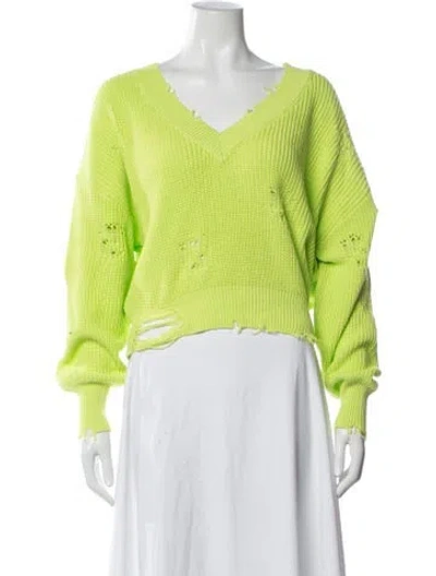 Pre-owned Ser.o.ya V-neck Sweater In Green