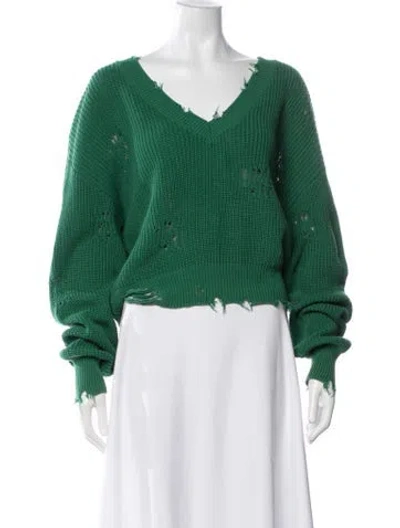 Pre-owned Ser.o.ya V-neck Sweater In Green