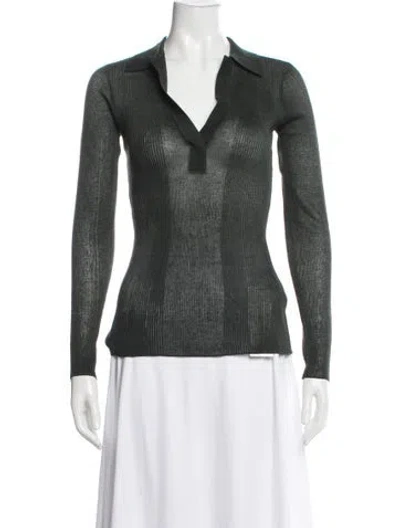 Pre-owned Ser.o.ya V-neck Sweater In Green