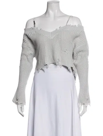 Pre-owned Ser.o.ya V-neck Sweater In Grey