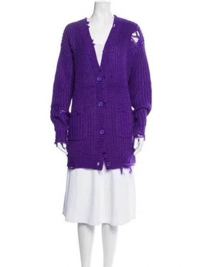 Pre-owned Ser.o.ya V-neck Sweater In Purple