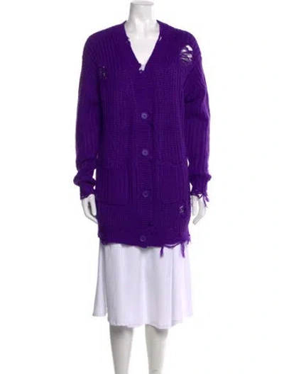 Pre-owned Ser.o.ya V-neck Sweater In Purple