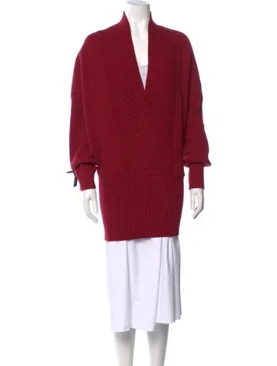 Pre-owned Ser.o.ya V-neck Sweater In Red