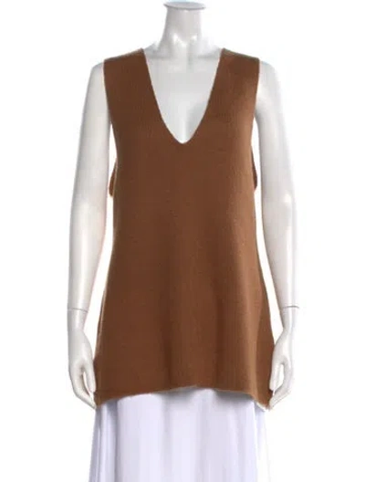 Pre-owned Ser.o.ya V-neck Sweater W/ Tags In Brown