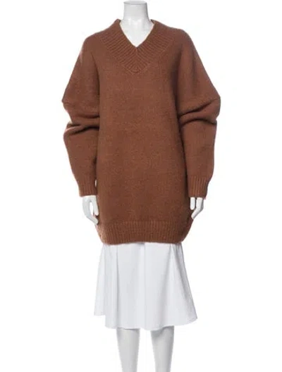 Pre-owned Ser.o.ya V-neck Sweater W/ Tags In Brown