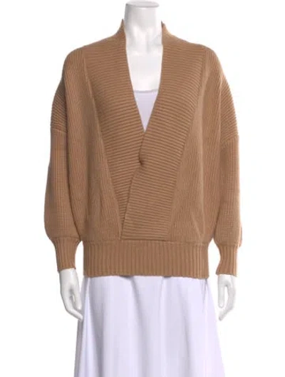 Pre-owned Ser.o.ya V-neck Sweater W/ Tags In Neutrals