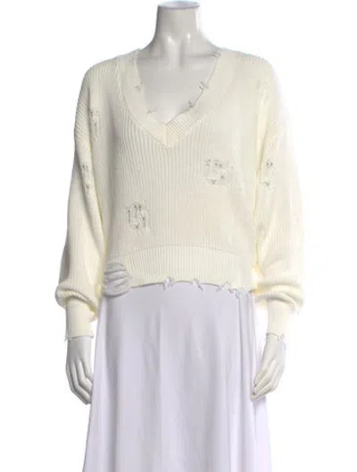 Pre-owned Ser.o.ya V-neck Sweater W/ Tags In White
