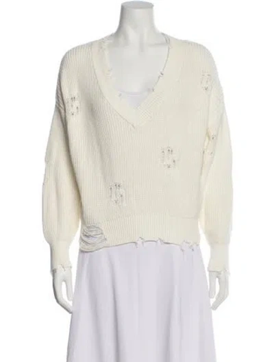Pre-owned Ser.o.ya V-neck Sweater In White