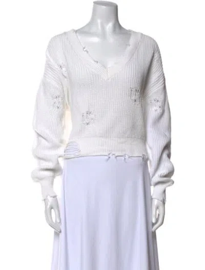Pre-owned Ser.o.ya V-neck Sweater In White