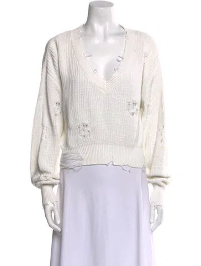 Pre-owned Ser.o.ya V-neck Sweater In White