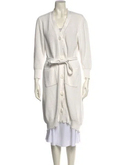 Pre-owned Ser.o.ya V-neck Sweater In White