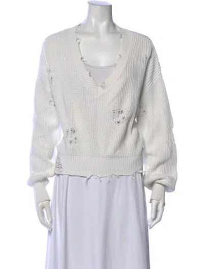 Pre-owned Ser.o.ya V-neck Sweater In White