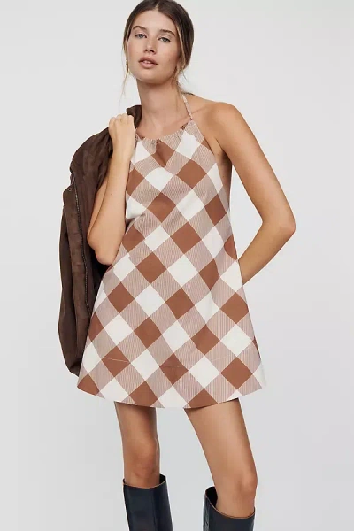 Ser.o.ya Whit Halter-neck Mini Dress In Brown