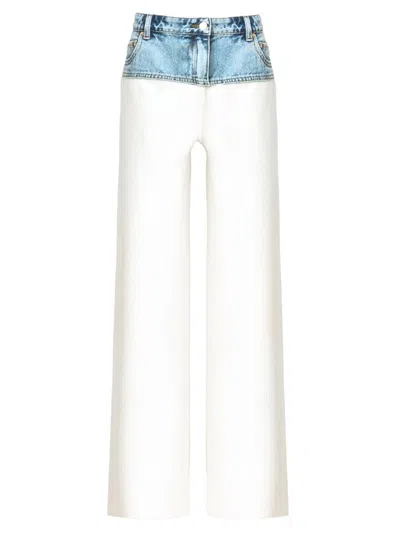 Ser.o.ya Women's Chani Knit Denim Pants In White Coastline