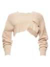 Ser.o.ya Women's Cropped Devin Sweater In Cappucino