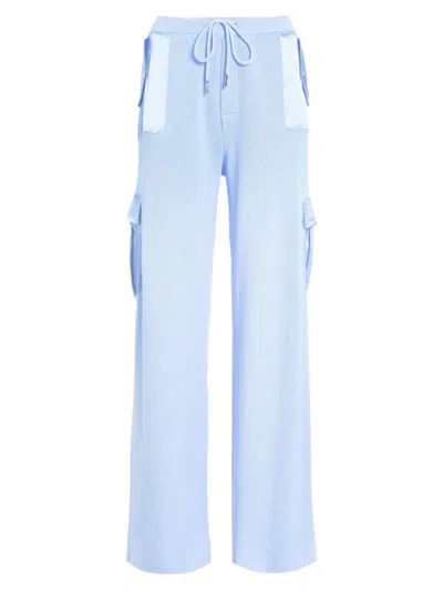 Ser.o.ya Women's Daph Knit Cargo Pants In Ice Blue