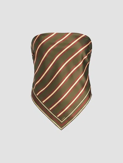 Ser.o.ya Hark Striped Strapless Top In Green