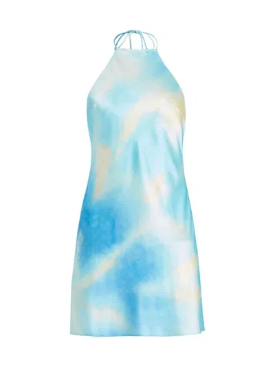 Ser.o.ya Women's Helen Silk Mini Dress In Cloud Tie Dye