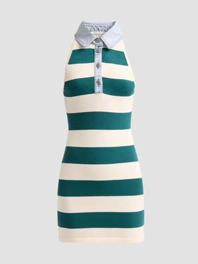 Ser.o.ya Jones Dress Ivy Green Stripe In Multi