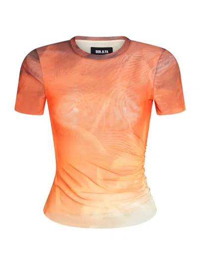 Ser.o.ya Women's Kate Mesh Baby Tee In Sunset Palm