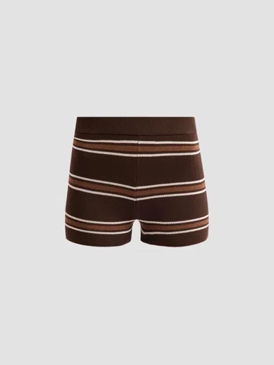 Ser.o.ya Women's Kel Striped Knit Shorts In Brown