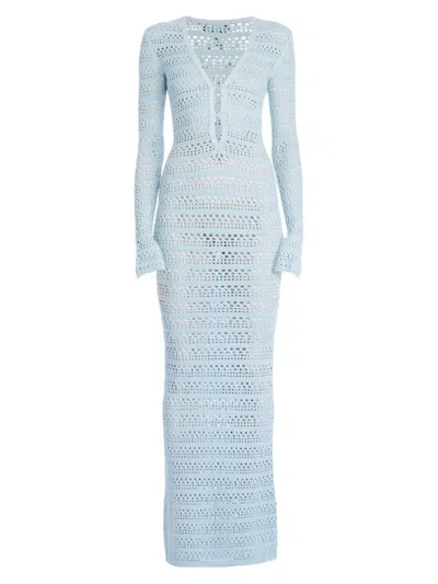 Ser.o.ya Women's Lilith Knit Crochet Dress In Sky Blue