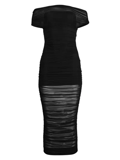 Ser.o.ya Women's Noel Mesh Body-con Midi-dress In Black