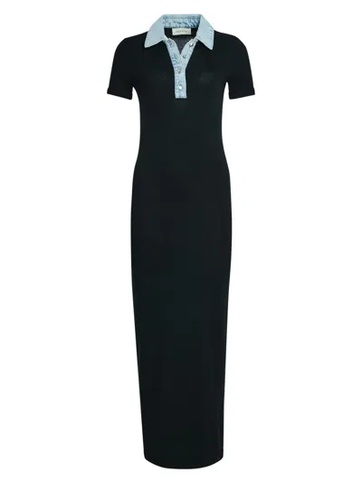 Ser.o.ya Women's Reye Knitted Maxi Polo Dress In Black