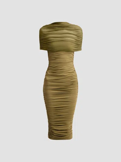 Ser.o.ya Women's Roberta Ruched Mesh Midi Dress In Green