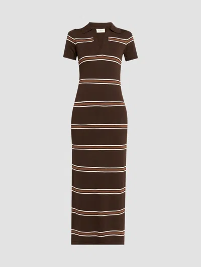 Ser.o.ya Women's Sam Stripe Polo Maxi Dress In Bosun Brown Stripe