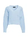 Ser.o.ya Syd Distressed Cotton Knit Sweater In Sky Blue