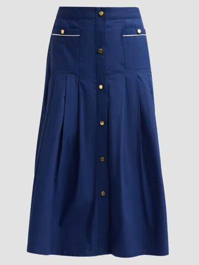 Ser.o.ya Women's Yumi Pleated A-line Midi Skirt In Blue
