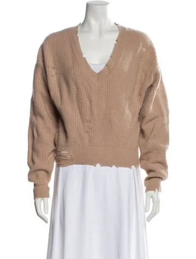Pre-owned Ser.o.ya Wool V-neck Sweater In Neutral