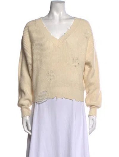 Pre-owned Ser.o.ya Wool V-neck Sweater In Neutrals