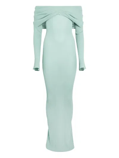 Ser.o.ya Xenia Knit Maxi Dress In Frosted Sea In Blue