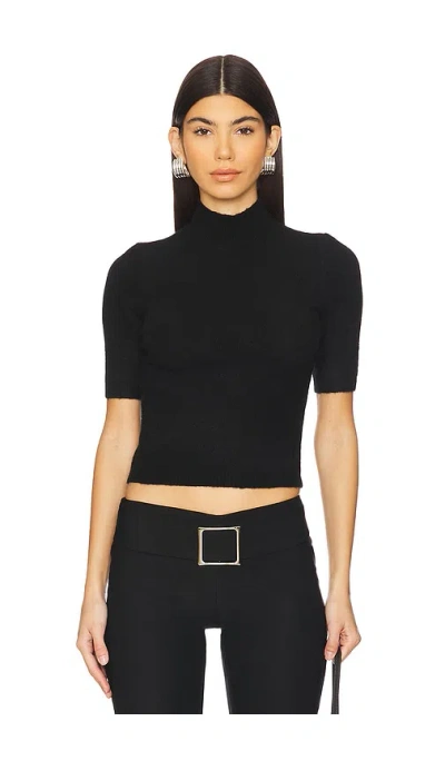 Ser.o.ya Yuna Fuzzy Knit Top In Black