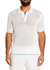 Ser.o.ya Zane Crochet Polo In White/blue In Multi